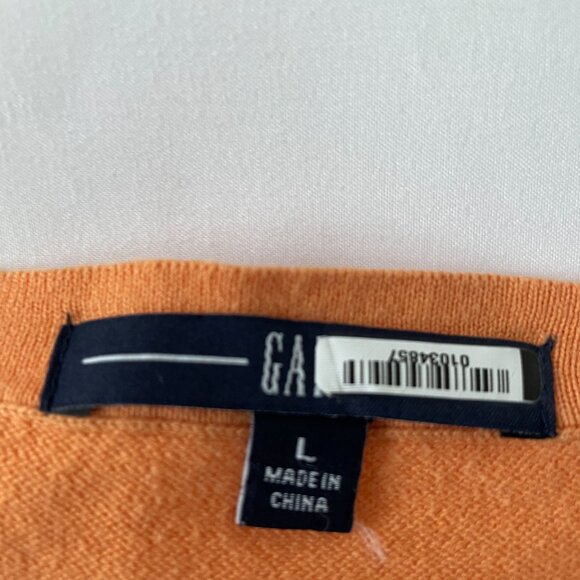 Gap Womens Orange & Blue V-Neck Long Sleeve Cardigan Sweater Size L Lot Of 2 - Picture 3 of 10